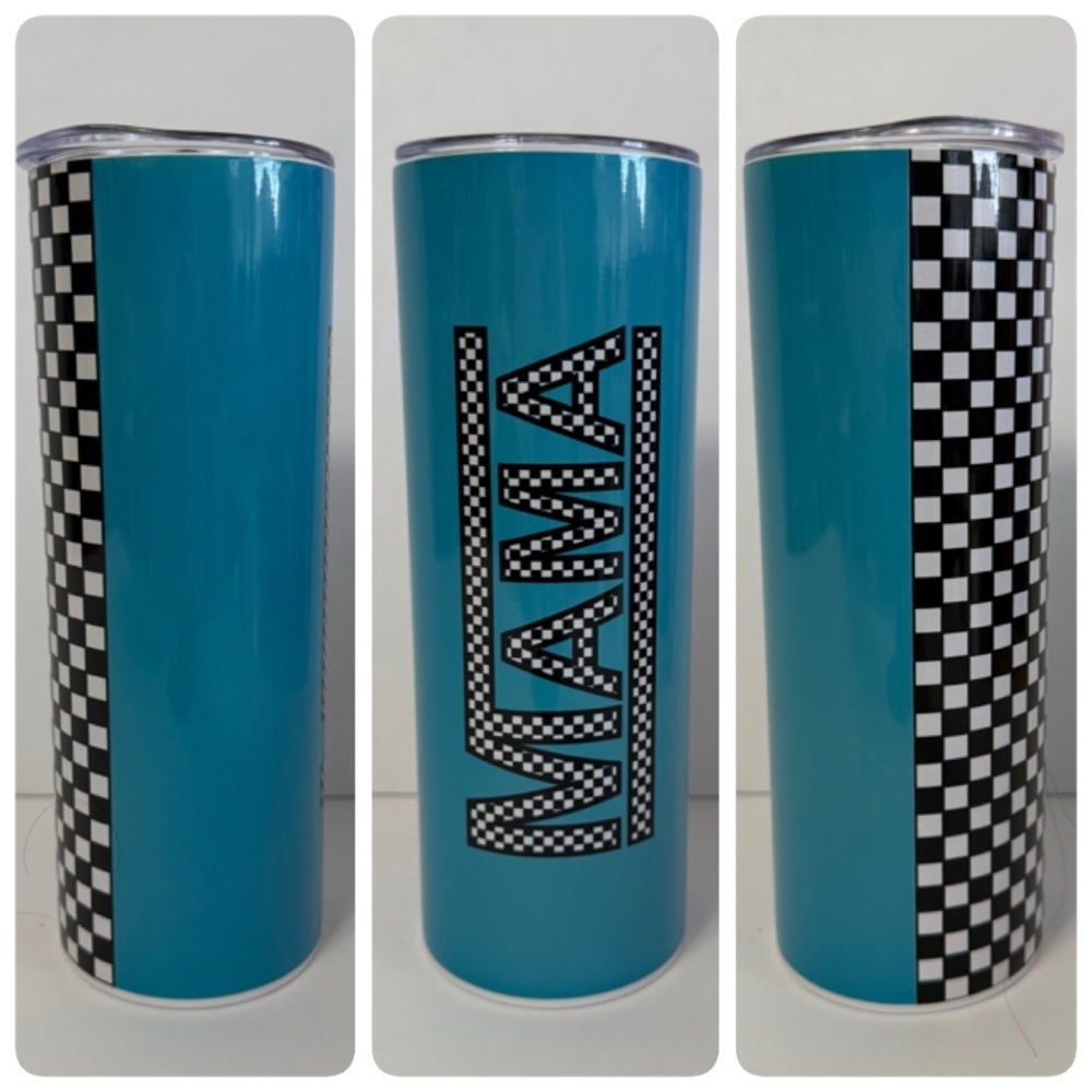 Checkered Mama 20oz Skinny Tumbler